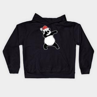 Panda Christmas Santa Hat Dabbing Panda Kids Hoodie